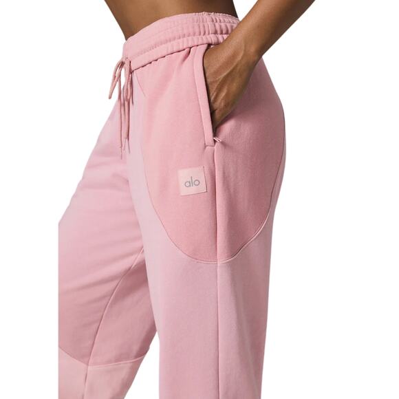 NWT Alo Yoga Make Waves Sweatpant Sunset Pink Tonal Unisex XXS (Women's XS) - Picture 3 of 6